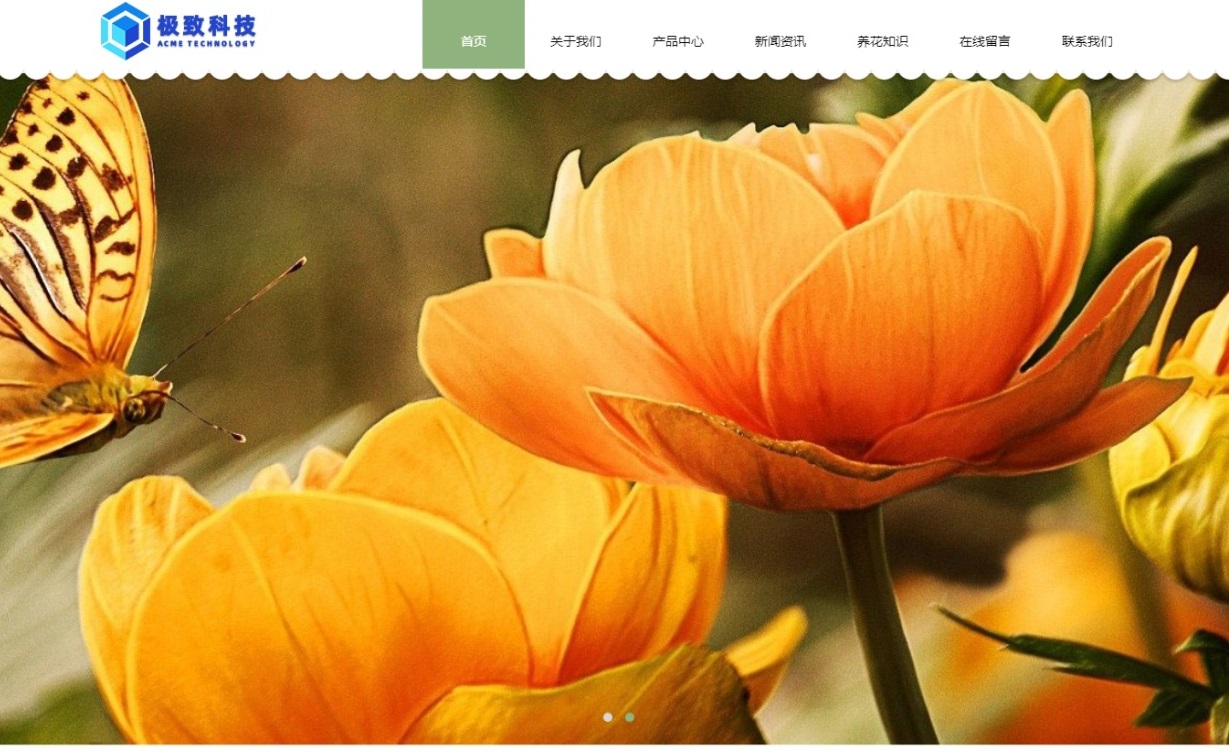 [自适应]极致CMS绿植花卉盆栽农业种植批发类通用网站模板